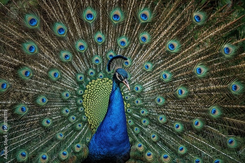 Close-up of a vibrant blue ...