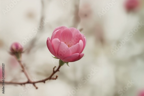 Close-up of a pink blossom ...
