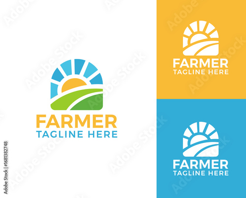 Agriculture logo and agro farm green logo template vector design
