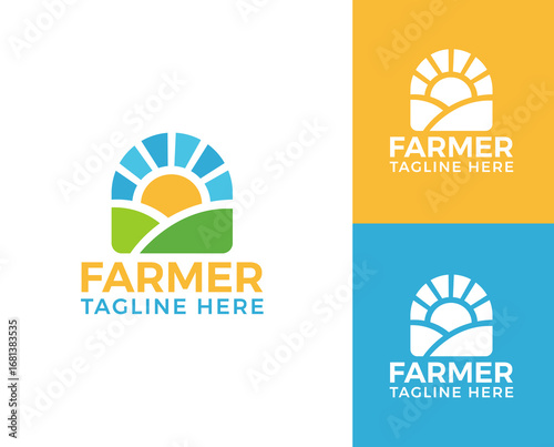 Agriculture logo and agro farm green logo template vector design