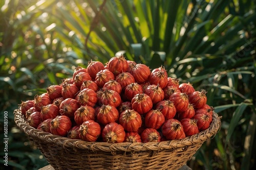 Basket filled with palm oil...