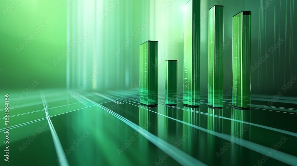 Obraz premium Financial background of green science and technology geometry