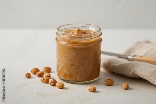 Glass jar filled with peanu...