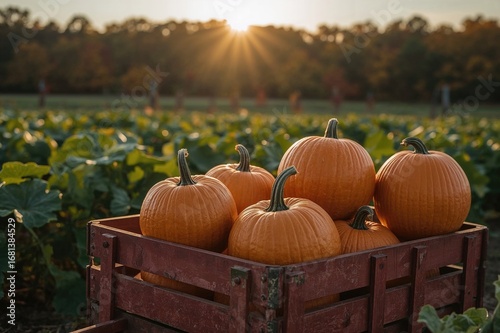 Harvesting orange pumpkins ...