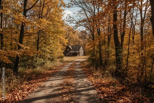 Trail leading through fall ...