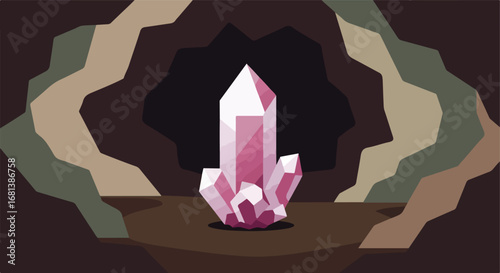 Displaying Quartz Crystals Deep Inside The Cave