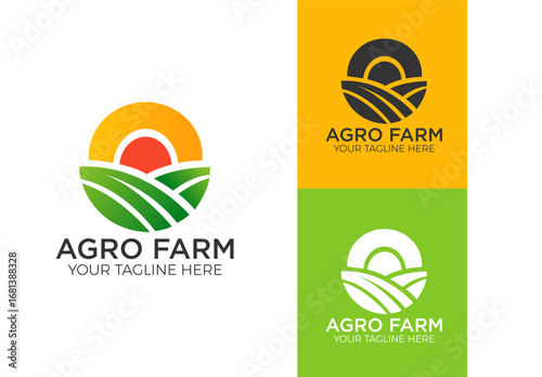 Agriculture logo and agro farm green logo template vector design