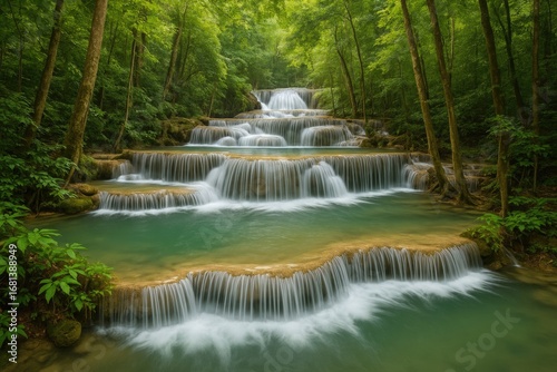 Majestic waterfall at a scenic location