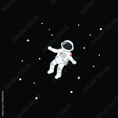 Astronaut Floating Freely in the Starry Cosmos