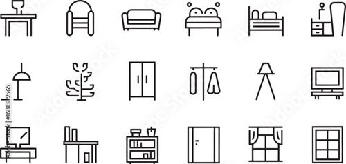 household furniture and decor items silhouette line art illustration royalty free stock photos premium quality