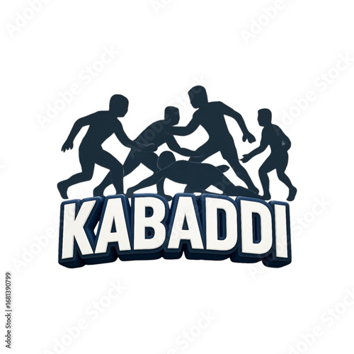 Kabaddi team sport silhouette action isolated on transparent background