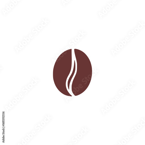 Simple vector illustration of a single coffee bean in a minimalist style perfect for branding and design