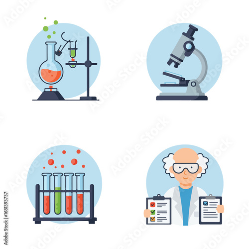 Scientist Analyzing Experimentation in Laboratory with Equipment