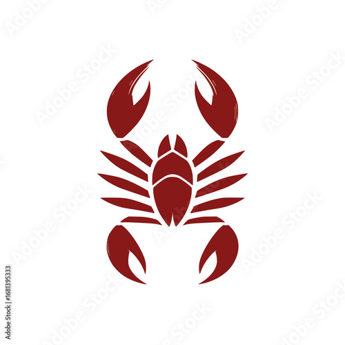 Stylized red scorpion vector illustration graphic scalable icon for zodiac and astrology concepts