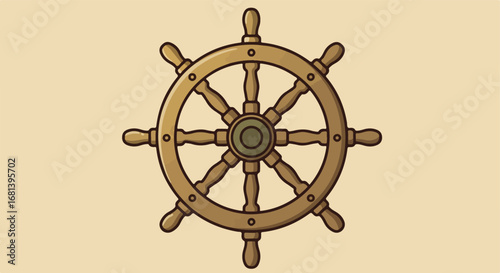Steering a Wooden Helm at Sea