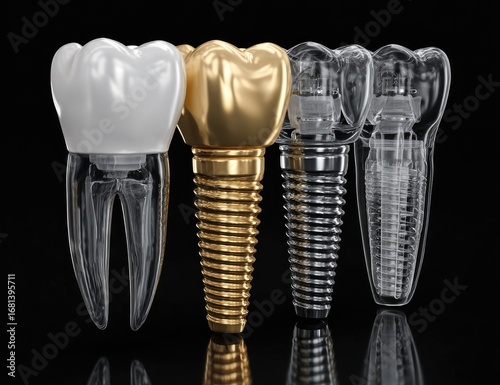 Dental implants, tooth, and crown types