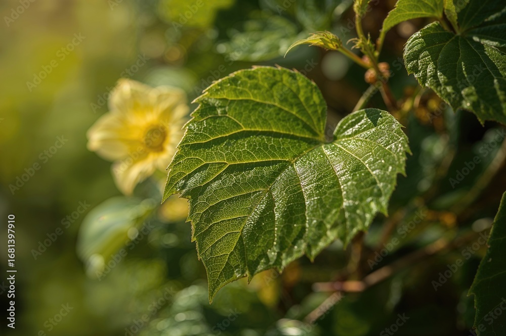 Obraz premium Velvetweed plant known as Abutilon theophrasti