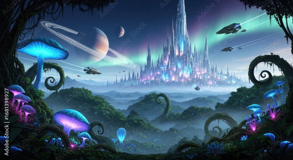Obraz premium fantasy landscape with space for text
