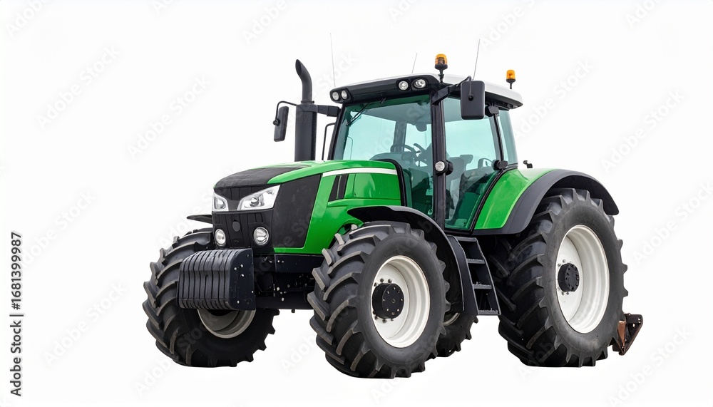 Obraz premium Tractor isolated white background. Farm agricultural tractor