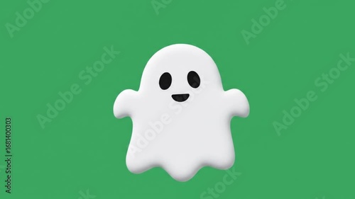 Wallpaper Mural Cartoon Ghost Floating Against Green Background Animation Torontodigital.ca