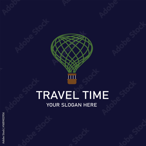 hot air balloon icon isolated on dark background