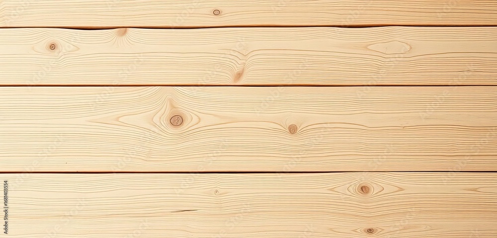 Fototapeta premium Light, weathered wood planks; horizontal grain, natural knots, wood paneling, light wood