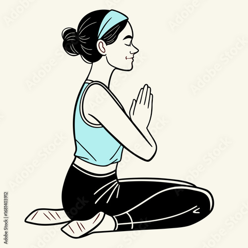 Yoga Woman Vector | Sport, Fitness, Healthy Lifestyle, Relaxing Pose