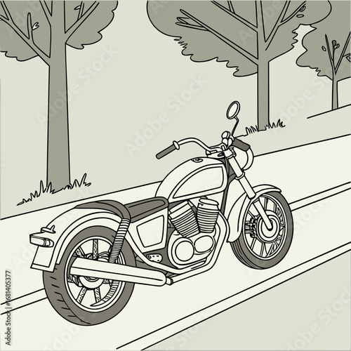 Side view of motorcycle