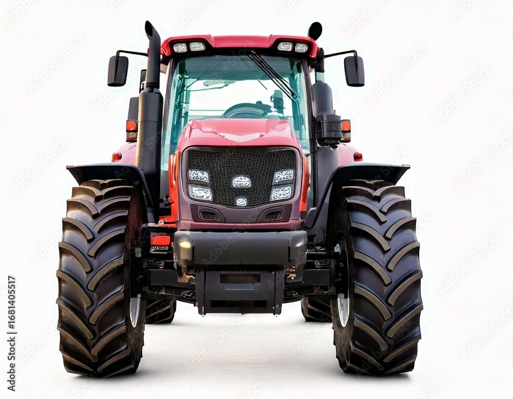 Obraz premium Agricultural tractor isolated on a white background. Modern technological farm tracto 