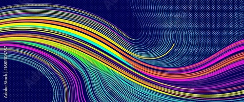 Abstract halftone swoosh lines create a dynamic, textured background ,  monochrome,  texture