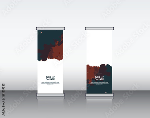 roll up banner edit file Abstract Geometric Rollup Banner – Minimalist Asymmetrical Modern Design
