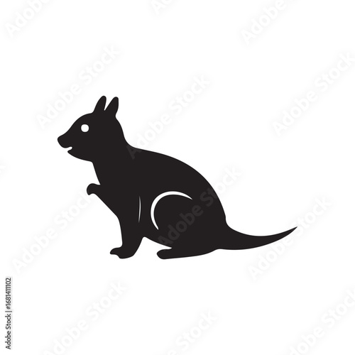 Black Kangaroo Vector Illustration