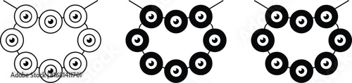 Three evil eye charms in different styles