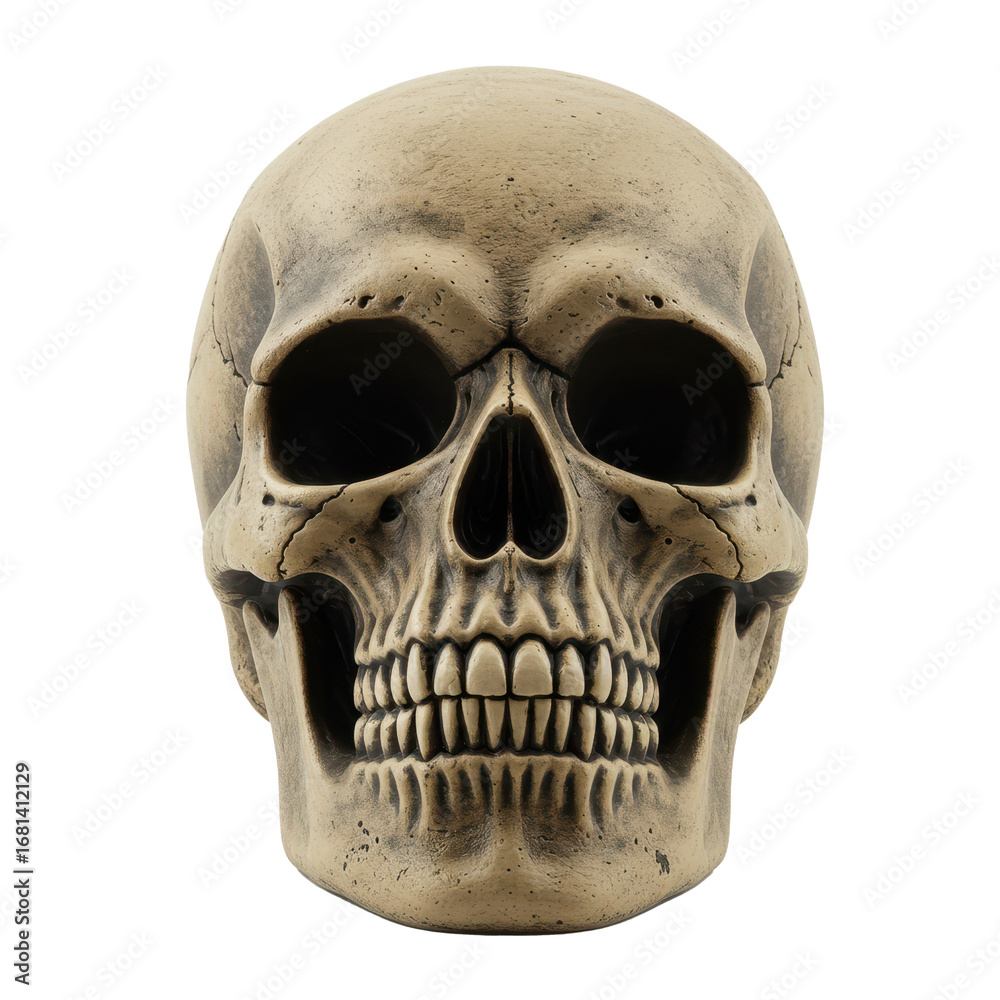 Fototapeta premium Human skull model isolated on white background 