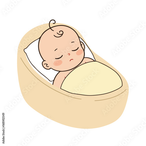 Baby Sleeping Peacefully in Crib at Home