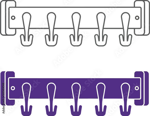 Shop wall mounted coat rack with hooks for home organization vector