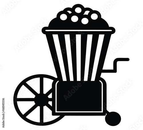 Retro popcorn maker machine with bursting kernels and steam