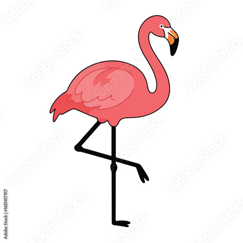 Flamingo Standing Tall with Grace and Elegance in a Tropical Setting