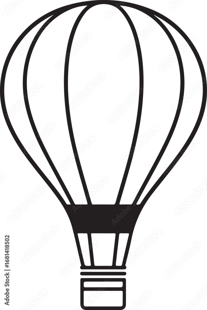 Fototapeta premium hot air balloon silhouette on white background