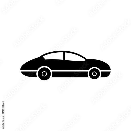Black and white Car icon silhouette vector