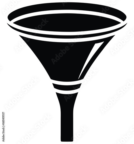 Simple black silhouette of a funnel