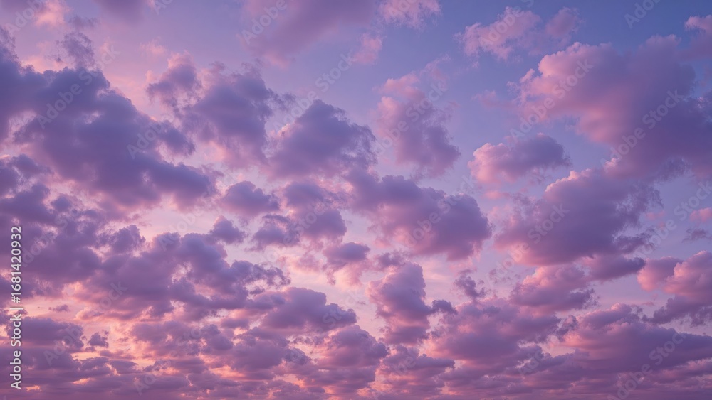 Obraz premium A vibrant horizon featuring purple, pink, and blue shades with textured clouds