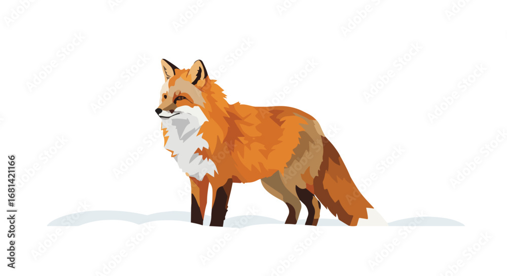 Obraz premium Fox Standing In Snow
