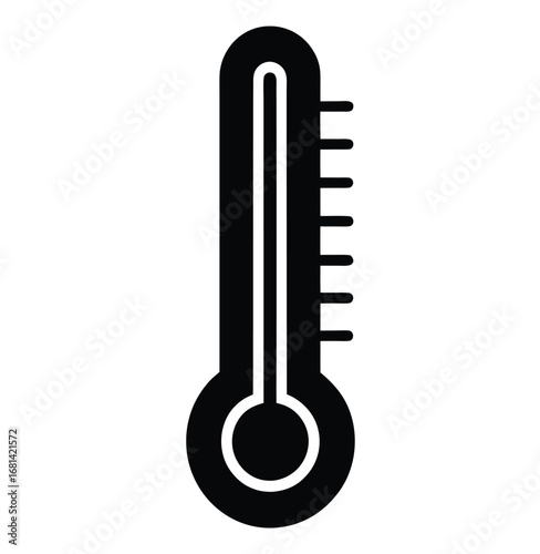 Modern flat thermometer icon for health and weather applications