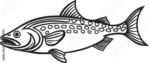 Vector artwork of colorful fish swimming in an aquatic life illustration representing marine diversity
