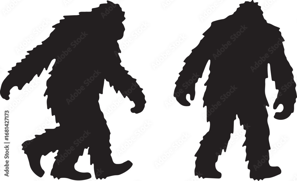 Fototapeta premium Legendary creature forest silhouette art