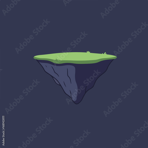 Island floats in dark background