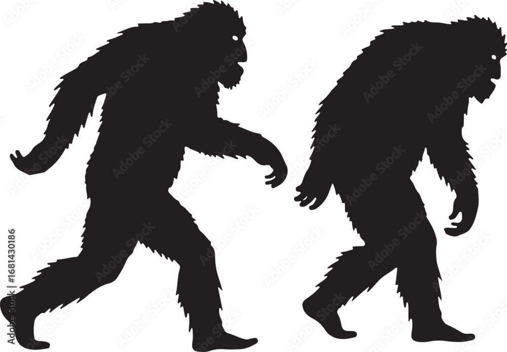 Fototapeta premium Legendary creature forest silhouette art