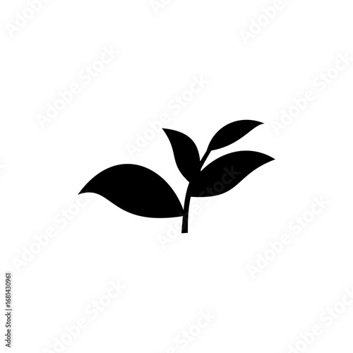 leaf icon in flat style, on white background.