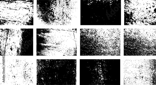 A set of vector grunge textures. Distressed, grainy overlay for vintage effects. Perfect for graphics.